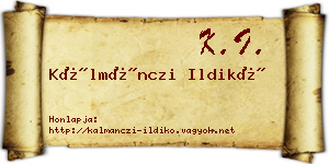 Kálmánczi Ildikó névjegykártya